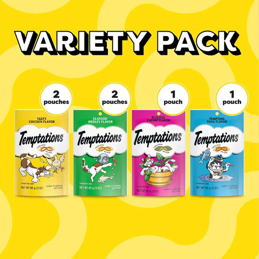 Temptations Classic Crunchy Cat Treats, Feline Favorites, 3 oz, 6 Pack